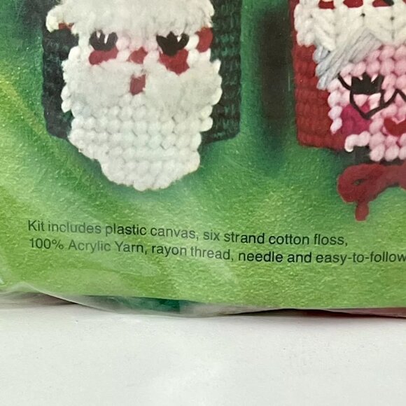 Bucilla Christmas Needlepoint Kit Napkin Rings #60388 Santa Claus Mrs. Claus NIP - Picture 4 of 7